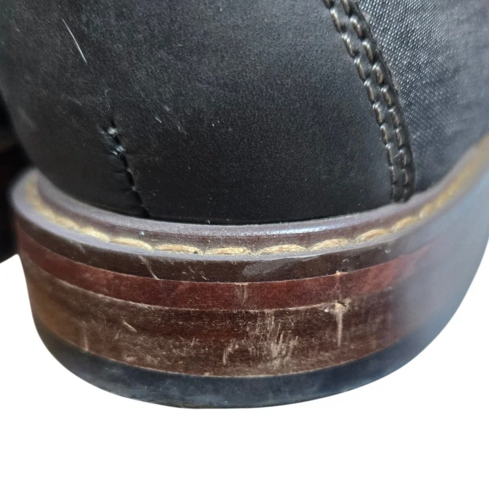Ashford Hayes Men's Black Denim Dress Shoes Lace Up Derby Style Size 10.5‎
